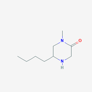 molecular formula C9H18N2O B13745519 5-butyl-1-Methylpiperazin-2-one dihydrochloride 