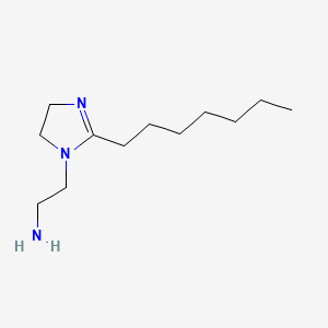 molecular formula C12H25N3 B13745522 1H-Imidazole-1-ethanamine, 2-heptyl-4,5-dihydro- CAS No. 20513-79-5