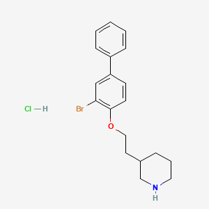molecular formula C19H23BrClNO B1374553 3-{2-[(3-溴[1,1'-联苯]-4-基)氧基]-乙基}哌啶盐酸盐 CAS No. 1220029-12-8