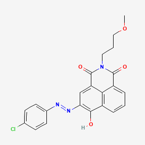 molecular formula C22H18ClN3O4 B13745531 1H-Benz[de]isoquinoline-1,3(2H)-dione, 5-[(4-chlorophenyl)azo]-6-hydroxy-2-(3-methoxypropyl)- CAS No. 42358-39-4