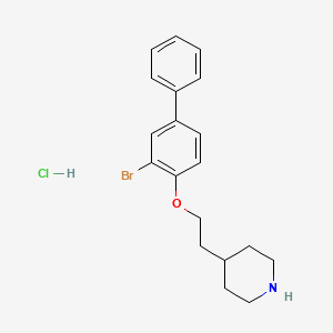 molecular formula C19H23BrClNO B1374554 4-{2-[(3-溴[1,1'-联苯]-4-基)氧基]-乙基}哌啶盐酸盐 CAS No. 1220016-31-8