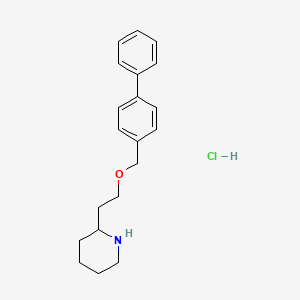 molecular formula C20H26ClNO B1374555 2-[2-([1,1'-联苯]-4-基甲氧基)乙基]-哌啶盐酸盐 CAS No. 1219949-13-9
