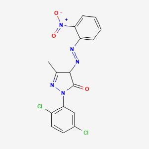 molecular formula C16H11Cl2N5O3 B13745559 1-(2,5-Dichlorophenyl)-3-methyl-4-((o-nitrophenyl)azo)-2-pyrazolin-5-one CAS No. 29330-49-2