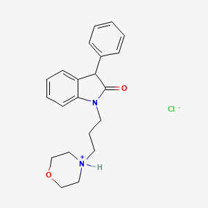 molecular formula C21H25ClN2O2 B13745602 1,3-Dihydro-1-(3-morpholinopropyl)-3-phenyl-2H-indol-2-one hydrochloride CAS No. 42773-93-3