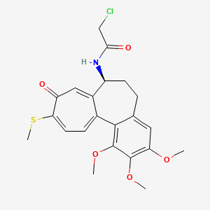 molecular formula C22H24ClNO5S B13745634 Acetamide,2-chloro-N-[5,6,7,9-tetrahydro-1,2,3-trimethoxy-10-(methylthio)-9-oxobenzo[A]heptalen-7-YL]-,(S)- CAS No. 38479-08-2