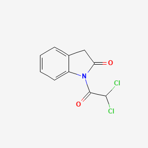 molecular formula C10H7Cl2NO2 B13745640 1-(2,2-Dichloro-acetyl)-1,3-dihydro-indol-2-one 