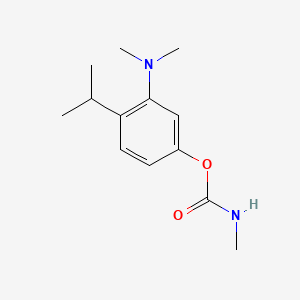 molecular formula C13H20N2O2 B13745650 Carbamic acid, methyl-, 3-(dimethylamino)-4-isopropylphenyl ester, hydrochloride CAS No. 24996-51-8