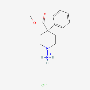 molecular formula C14H21ClN2O2 B13745659 1-Amino-4-phenylisonipecotic acid ethyl ester hydrochloride CAS No. 2048-53-5