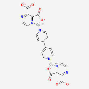 molecular formula C22H12Cu2N6O8 B13745660 Dicopper;pyrazine-2,3-dicarboxylate;4-pyridin-4-ylpyridine 