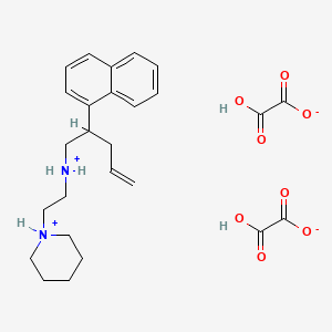 molecular formula C26H34N2O8 B13745661 4-Pentenylamine, 2-(1-naphthyl)-N-(2-piperidinoethyl)-, bioxalate CAS No. 10337-43-6