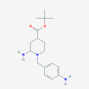 Tert-butyl 2-amino-1-[(4-aminophenyl)methyl]piperidine-4-carboxylate