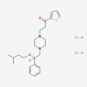 1-Propanone, 3-(4-(beta-(isopentyloxy)phenethyl)-1-piperazinyl)-1-(2-thienyl)-, dihydrochloride