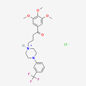 Butyrophenone, 3',4',5'-trimethoxy-4-(4-(alpha,alpha,alpha-trifluoro-m-tolyl)-1-piperazinyl)-, monohydrochloride