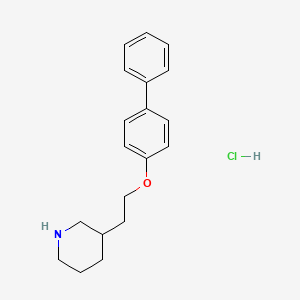 molecular formula C19H24ClNO B1374574 3-[2-([1,1'-Biphenyl]-4-yloxy)ethyl]piperidine hydrochloride CAS No. 1220032-11-0