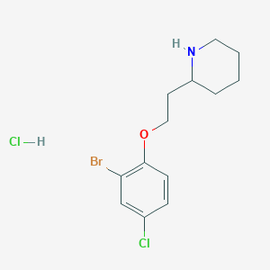 molecular formula C13H18BrCl2NO B1374575 2-[2-(2-溴-4-氯苯氧基)乙基]哌啶盐酸盐 CAS No. 1219982-90-7