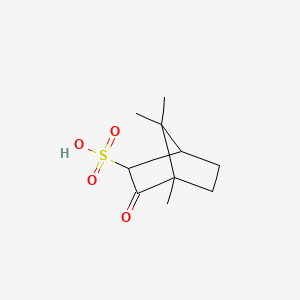 molecular formula C10H16O4S B13745765 4,7,7-Trimethyl-3-oxobicyclo[2.2.1]heptane-2-sulfonic acid CAS No. 46365-05-3