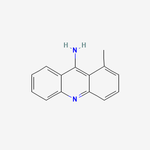 molecular formula C14H12N2 B13745834 Acridine, 9-amino-1-methyl- CAS No. 23045-11-6