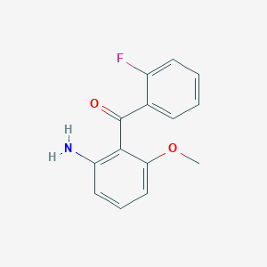 molecular formula C14H12FNO2 B1374585 (2-Amino-6-methoxyphenyl)(2-fluorophenyl)methanone CAS No. 1219979-13-1