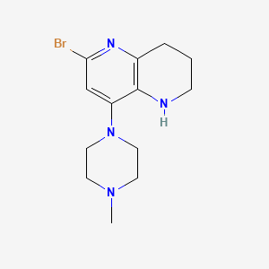 molecular formula C13H19BrN4 B1374587 6-溴-8-(4-甲基哌嗪-1-基)-1,2,3,4-四氢-1,5-萘啶 CAS No. 1263212-76-5