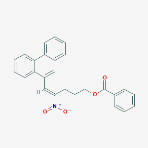 molecular formula C26H21NO4 B13745873 [(E)-4-nitro-5-phenanthren-9-ylpent-4-enyl] benzoate CAS No. 19893-76-6