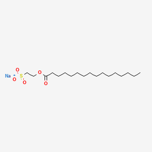 molecular formula C18H35NaO5S B13745938 Hexadecanoic acid, 2-sulfoethyl ester, sodium salt CAS No. 36915-65-8