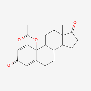 molecular formula C20H24O4 B13745966 (13-methyl-3,17-dioxo-7,8,9,11,12,14,15,16-octahydro-6H-cyclopenta[a]phenanthren-10-yl) acetate CAS No. 4147-12-0