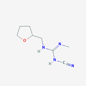 molecular formula C8H14N4O B13745975 N-Cyano-N'-[(tetrahydrofuran-2-yl)methyl]-N''-methylguanidine 