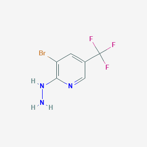 molecular formula C6H5BrF3N3 B1374598 3-Bromo-2-hydrazinyl-5-(trifluoromethyl)pyridine CAS No. 89570-86-5