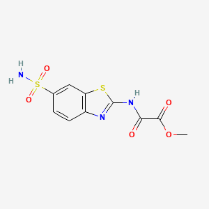 Acetic acid, ((6-(aminosulfonyl)-2-benzothiazolyl)amino)oxo-, methyl ester