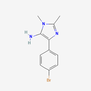 molecular formula C11H12BrN3 B1374608 4-(4-bromophenyl)-1,2-dimethyl-1H-imidazol-5-amine CAS No. 1247523-79-0