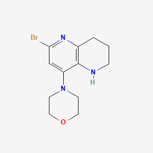 molecular formula C12H16BrN3O B1374614 6-溴-8-(吗啉-4-基)-1,2,3,4-四氢-1,5-萘啶 CAS No. 1329835-80-4