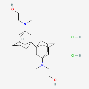 molecular formula C26H46Cl2N2O2 B13746187 Ethanol, 2,2'-((1,1'-biadamantane)-3,3'-diyl)bis(methylimino)di-, dihydrochloride CAS No. 36520-95-3