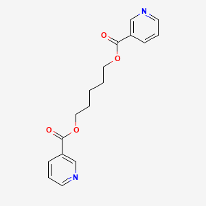 molecular formula C17H18N2O4 B13746225 Nicotinic acid, pentamethylene ester CAS No. 101952-68-5