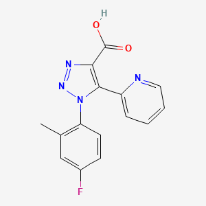 molecular formula C15H11FN4O2 B1374626 1-(4-fluoro-2-methylphenyl)-5-(pyridin-2-yl)-1H-1,2,3-triazole-4-carboxylic acid CAS No. 1351779-44-6