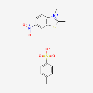 molecular formula C16H16N2O5S2 B13746264 2,3-dimethyl-6-nitro-1,3-benzothiazol-3-ium;4-methylbenzenesulfonate CAS No. 29770-14-7