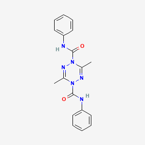 molecular formula C18H18N6O2 B13746277 3,6-dimethyl-N1,N4-diphenyl-1,2,4,5-tetrazine-1,4-dicarboxamide CAS No. 255041-60-2