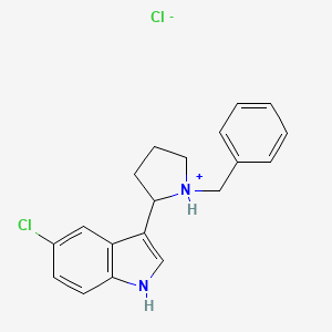 molecular formula C19H20Cl2N2 B13746303 3-(1-Benzyl-2-pyrrolidinyl)-5-chloroindole hydrochloride CAS No. 19134-02-2