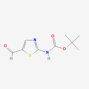 molecular formula C9H12N2O3S B1374636 叔丁基（5-甲酰噻唑-2-基）氨基甲酸酯 CAS No. 391668-77-2