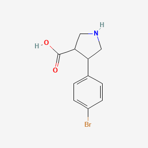 molecular formula C11H12BrNO2 B1374637 4-(4-溴苯基)吡咯烷-3-羧酸 CAS No. 1047654-48-7