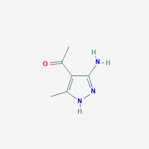 B137464 1-(5-amino-3-methyl-1H-pyrazol-4-yl)ethanone CAS No. 139111-42-5