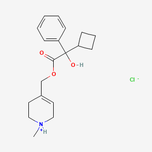 Mandelic acid, alpha-cyclobutyl-, (1-methyl-1,2,3,6-tetrahydro-4-pyridyl)methyl ester, hydrochloride