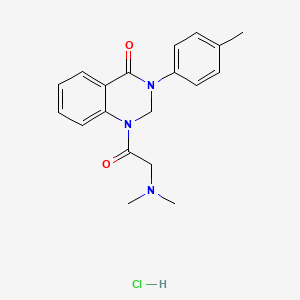 molecular formula C19H22ClN3O2 B13746426 4(1H)-Quinazolinone, 2,3-dihydro-1-(dimethylaminoacetyl)-3-(p-tolyl)-, hydrochloride CAS No. 20887-28-9