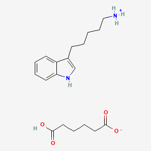 molecular formula C19H28N2O4 B13746438 Indole, 3-(5-aminopentyl)-, adipate CAS No. 31699-72-6