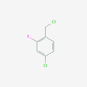 B1374645 Benzene, 4-chloro-1-(chloromethyl)-2-iodo- CAS No. 882689-32-9
