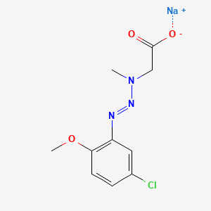 molecular formula C10H11ClN3NaO3 B13746476 Acetic acid, [3-(5-chloro-2-methoxyphenyl)-1-methyl-2-triazenyl]-, sodium salt CAS No. 33067-78-6