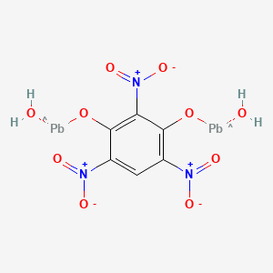 molecular formula C6H5N3O10Pb2 B13746593 Dihydroxy(styphnato(2-))dilead CAS No. 12403-82-6