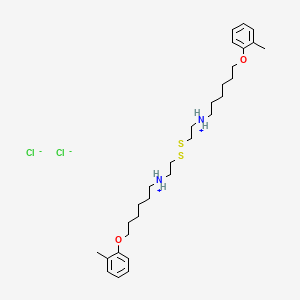 molecular formula C30H50Cl2N2O2S2 B13746611 Disulfide, bis(2-((6-(o-tolyloxy)hexyl)amino)ethyl)-, dihydrochloride CAS No. 38920-80-8