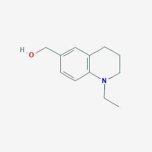 molecular formula C12H17NO B13746630 1-Ethyl-1,2,3,4-tetrahydroquinoline-6-methanol 