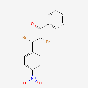 molecular formula C15H11Br2NO3 B13746649 1-Propanone, 2,3-dibromo-3-(4-nitrophenyl)-1-phenyl- CAS No. 38895-96-4