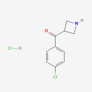 molecular formula C10H11Cl2NO B1374669 氮杂环丁-3-基(4-氯苯基)甲酮盐酸盐 CAS No. 606129-35-5